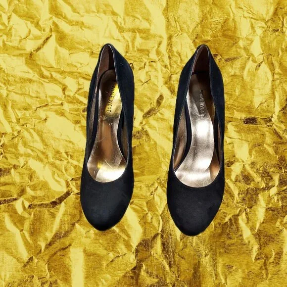 Nine West Women Devika Black Suede Pumps US Size 7.5 Dressy Event Office - Picture 2 of 11